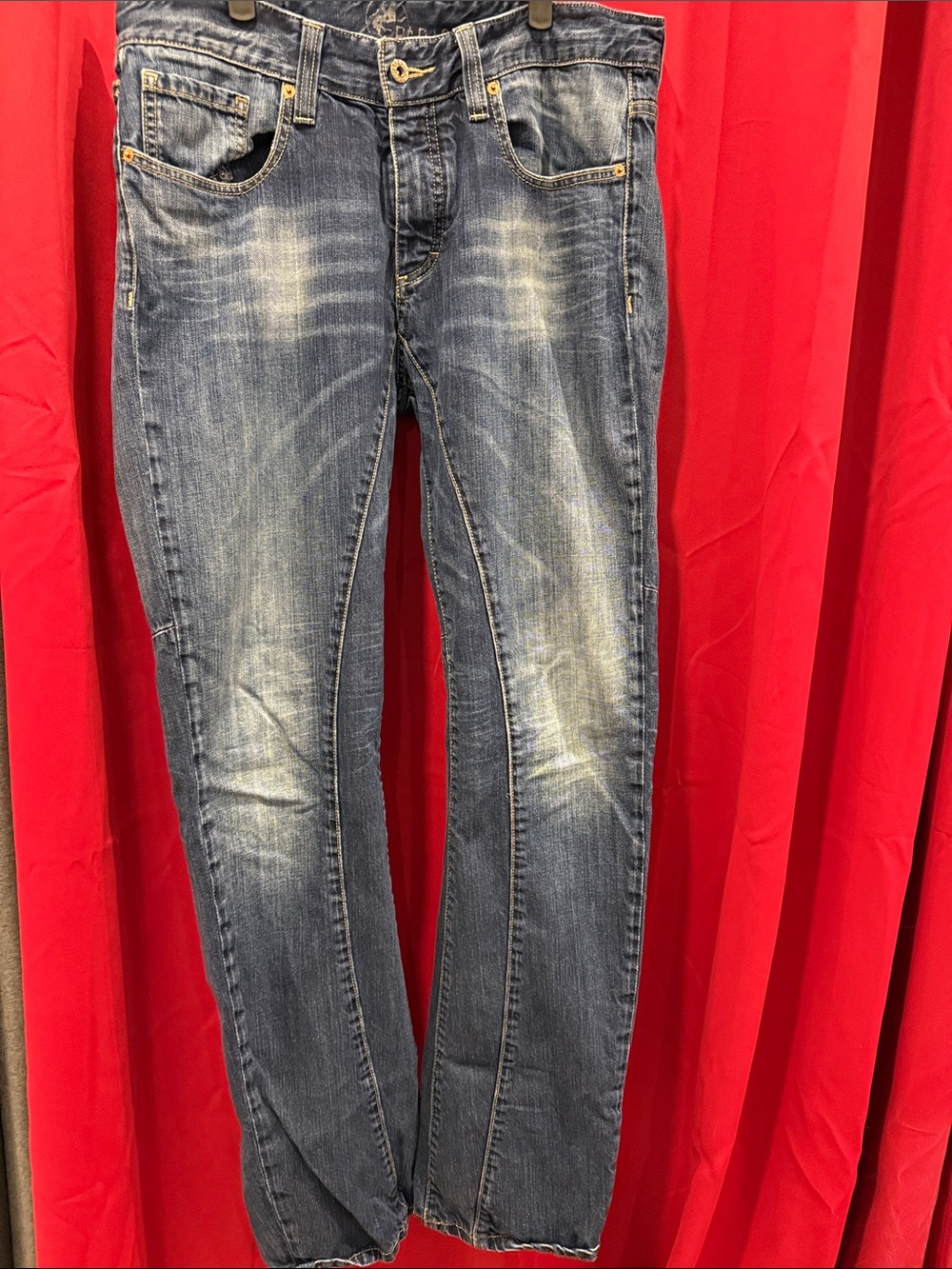 Parasuco Men’s Dark Blue Relaxed Jeans with Red Trim